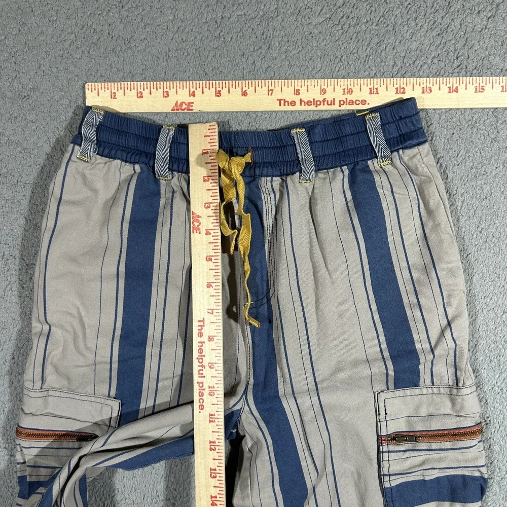 Matilda Jane x Joanna Gaines Little Rascal Blue Striped Cargo Pants Sz 12 #3625